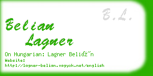 belian lagner business card